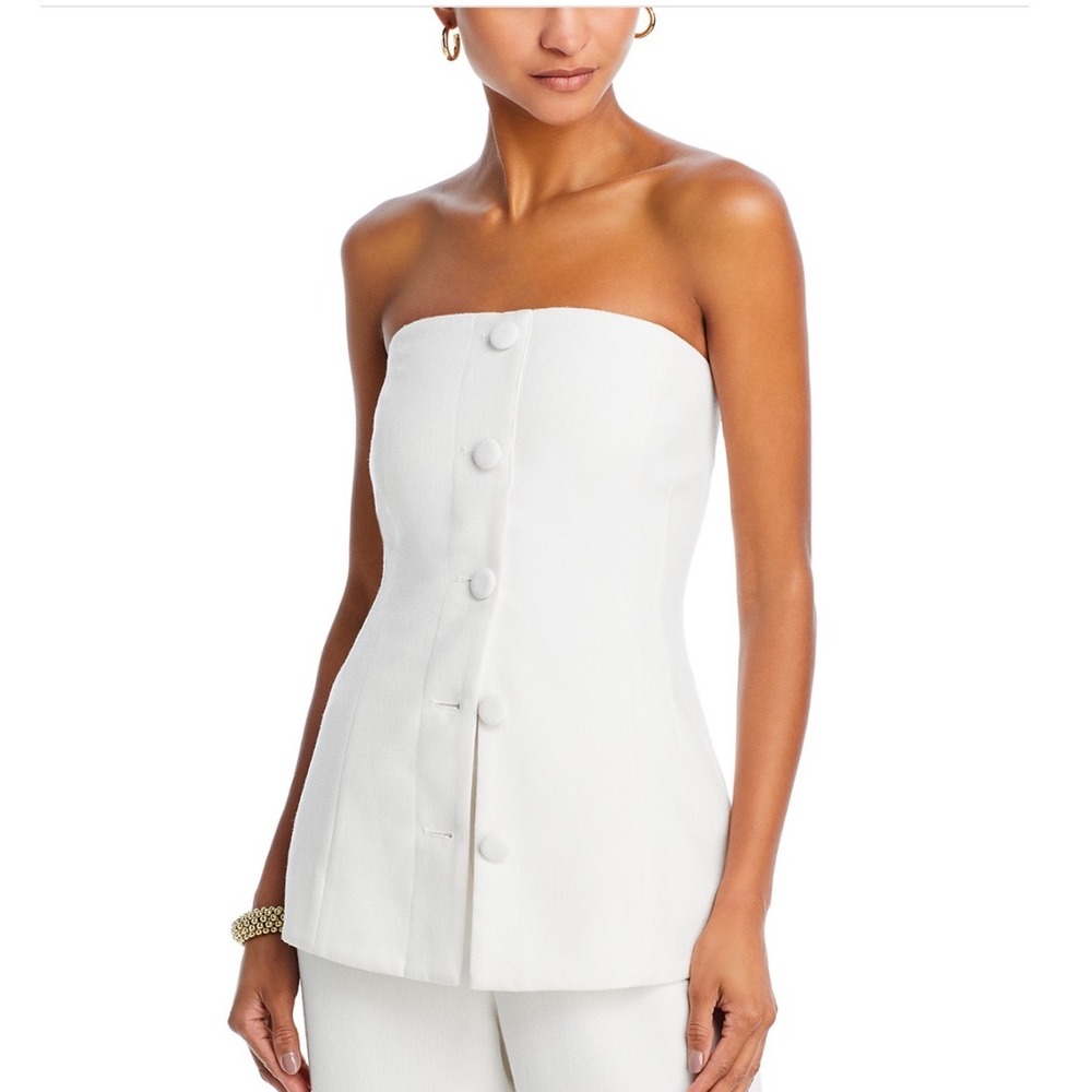 Ciao Lucia Ottavia Strapless Front Button Top White Medium New $295